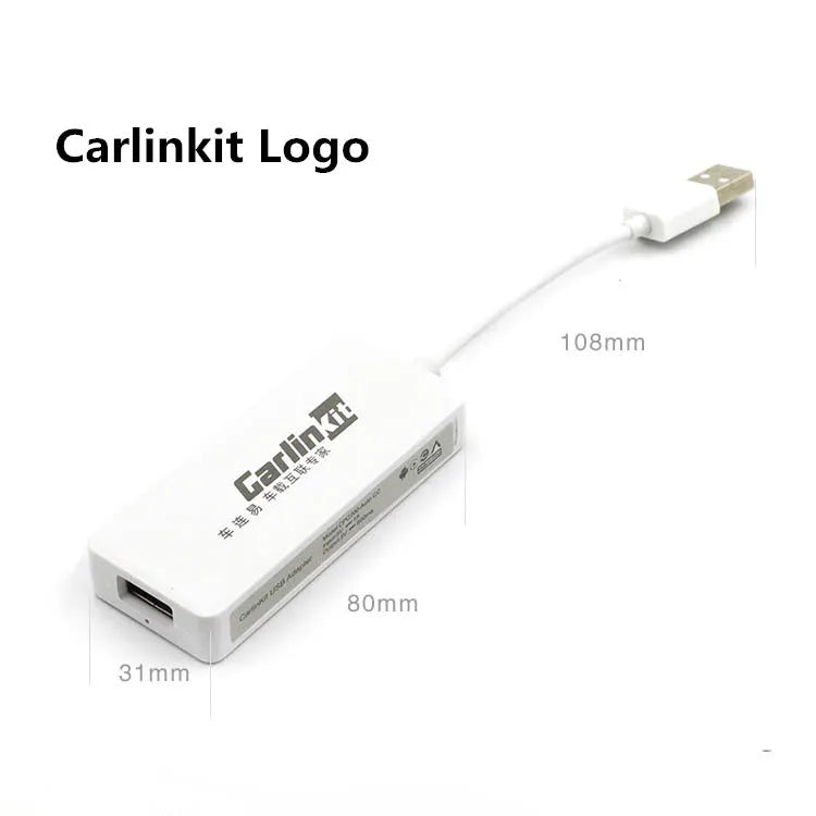 Android Carplay USB adapter module for factory car navigation systems with multiple colour configuration options
