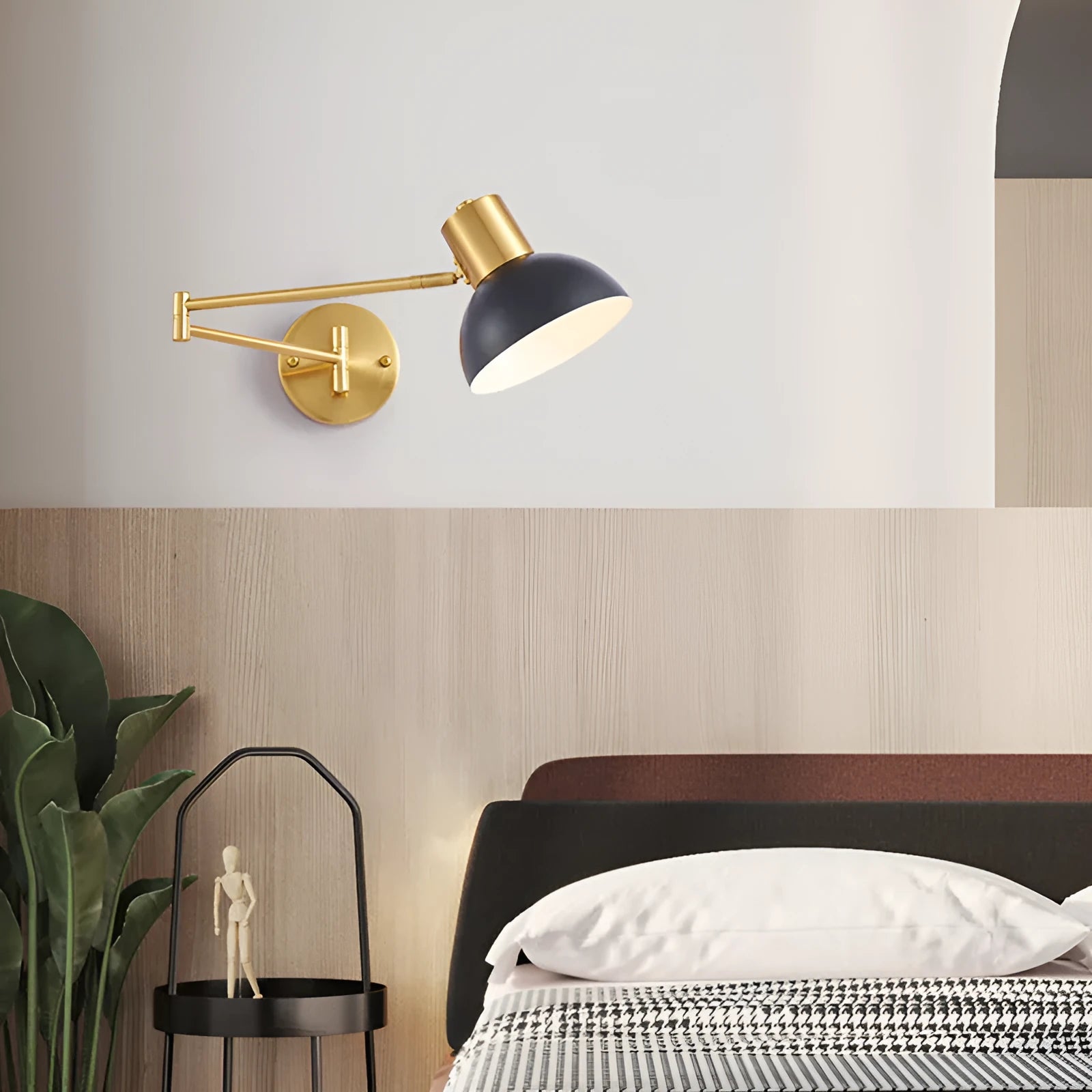 Modern double-section rocker arm wall lamp with adjustable arms in 150cm size for bedroom