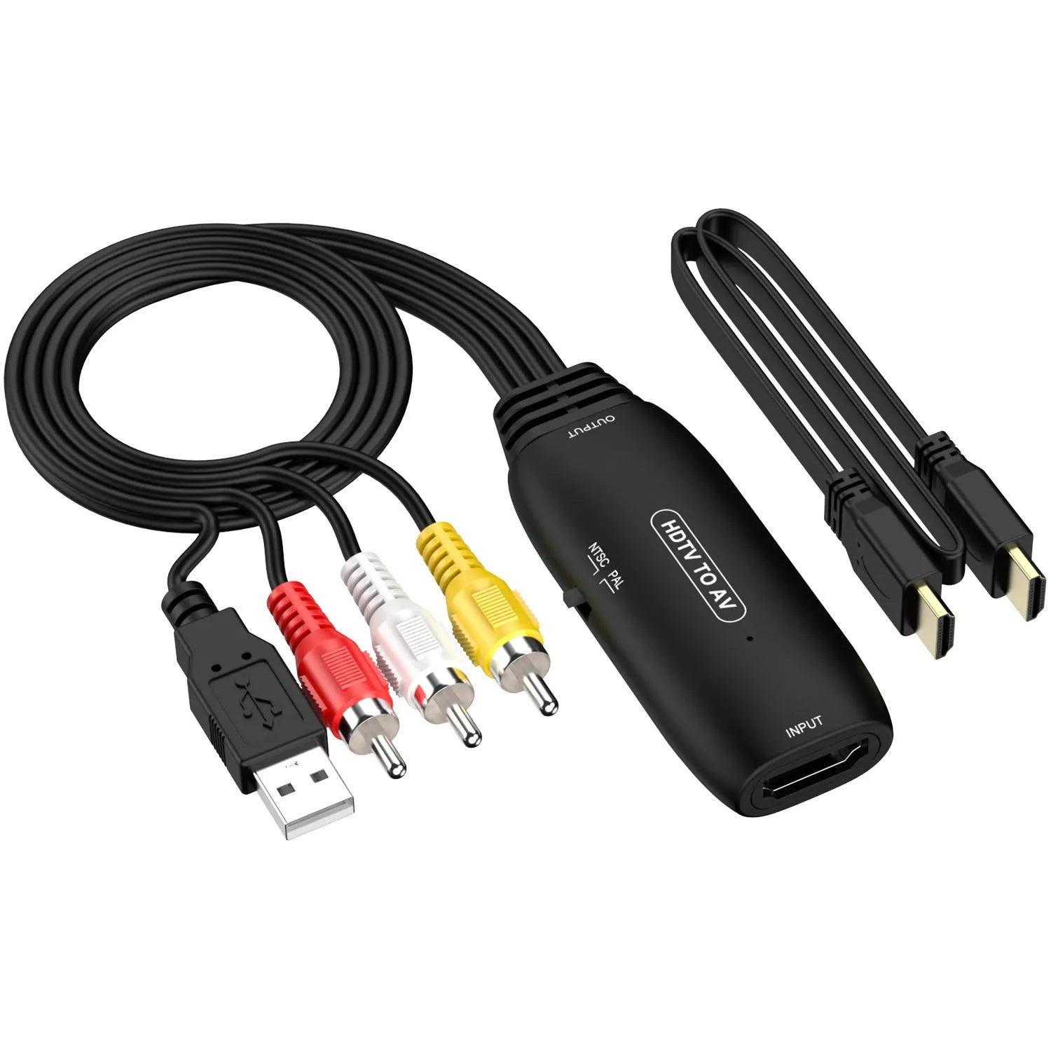 HDMI to AV converter cable with 110cm length for video signal conversion