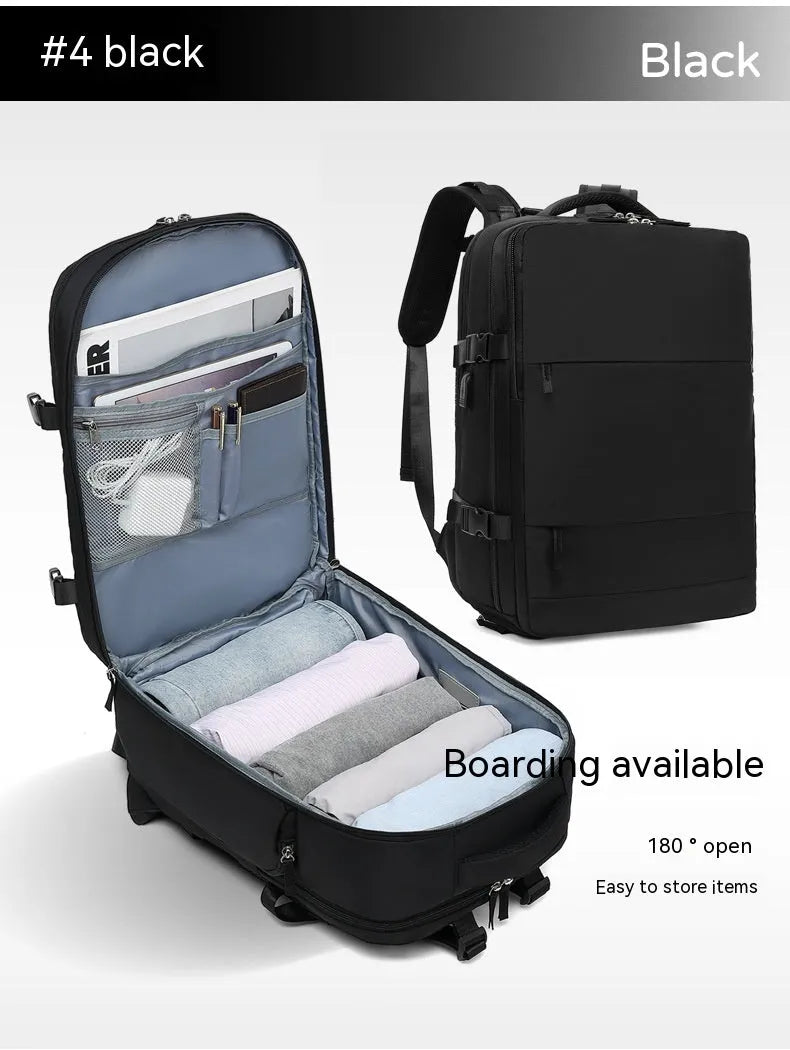 Large capacity waterproof mummy backpack in nylon available in multiple colours including black, mint green, pink, and light blue