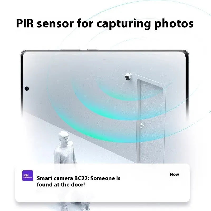Wireless battery-powered indoor surveillance camera with mobile phone remote access on stand