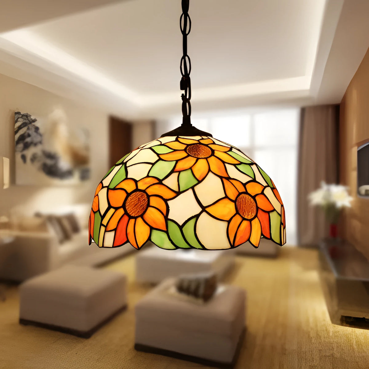 European retro baroque chandelier with coloured glaze construction and abstract modelling