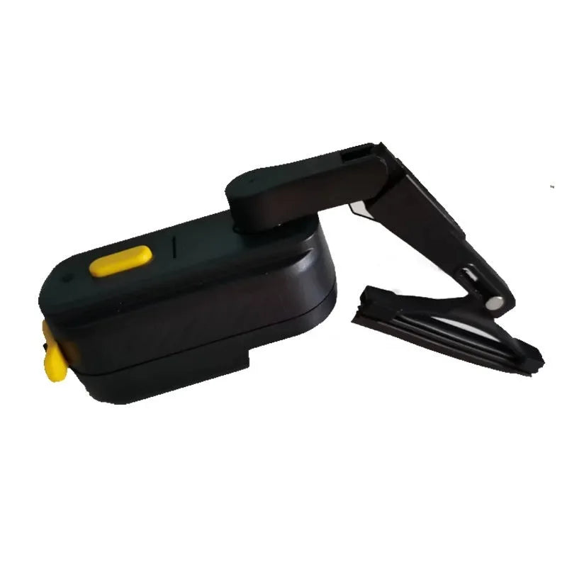 800 mA black motorcycle helmet wiper with 65 mm blade mounted on helmet visor