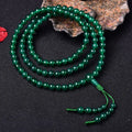 Handmade natural green agate 108 bead bracelet with choice of Thangka pendant or Buddha beads.