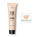 Natural Makeup BB Cream 30ml bottle showing nine shade options from Ivory White to Brown