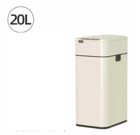 Stainless steel inductive smart trash can with square bucket design and sensor lid.