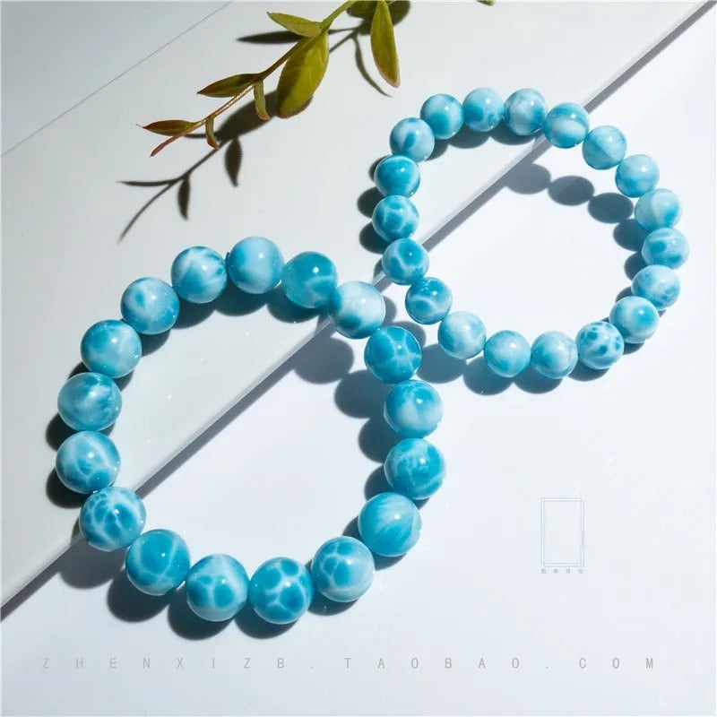 Handcrafted Bodhi bead bracelet with natural crystal sea-pattern stones and pearl accents in Maillard style