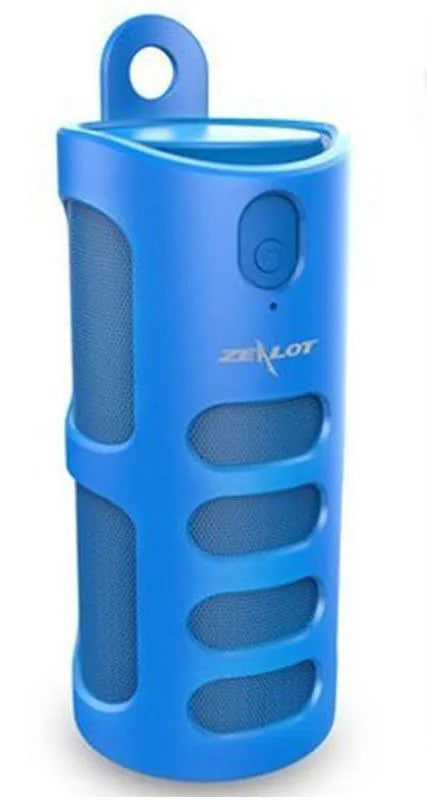 Cylindrical wireless Bluetooth speaker in Black Blue or Red with 4000mAh battery and 10m range