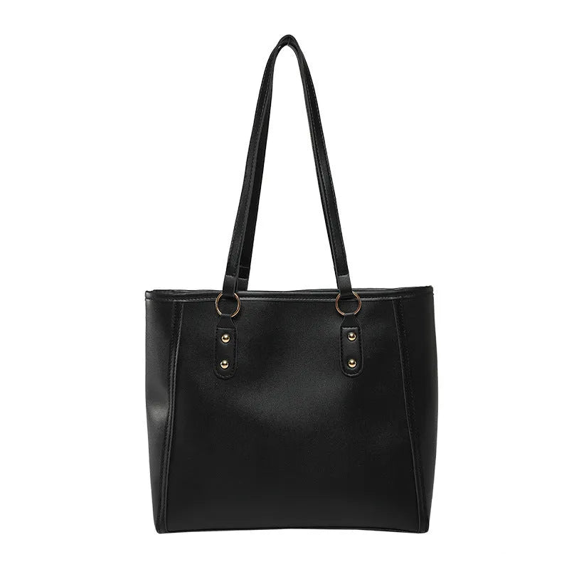 Korean style horizontal square shoulder underarm bag in PU with sandwich pocket, shown in beige colour.
