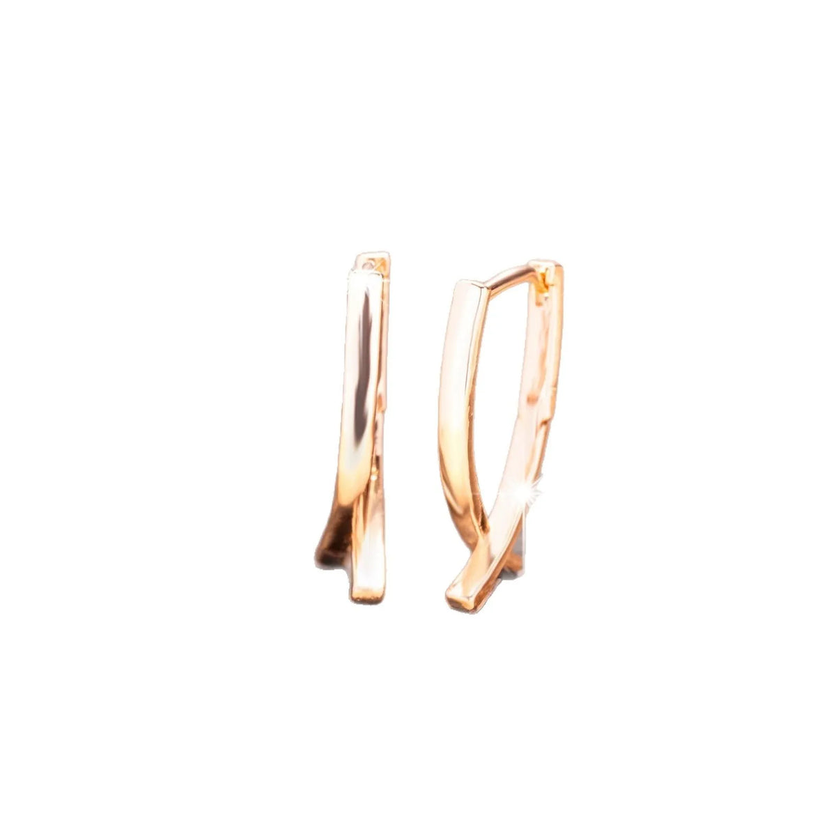 Copper cross earrings with rose gold finish for light luxury jewellery styling
