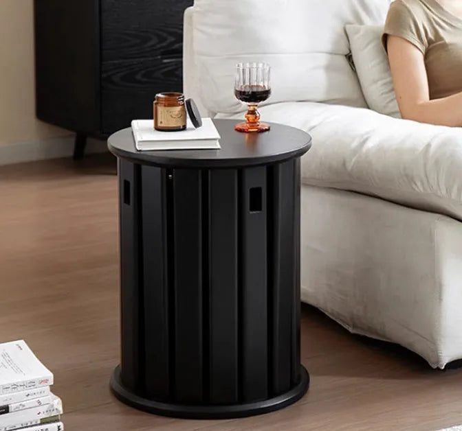 Stackable round iron dining stool in modern design with custom graphics option