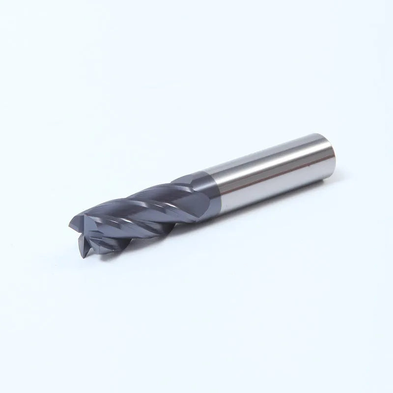 Carbide milling cutter with straight shank and four spiral cutting edges