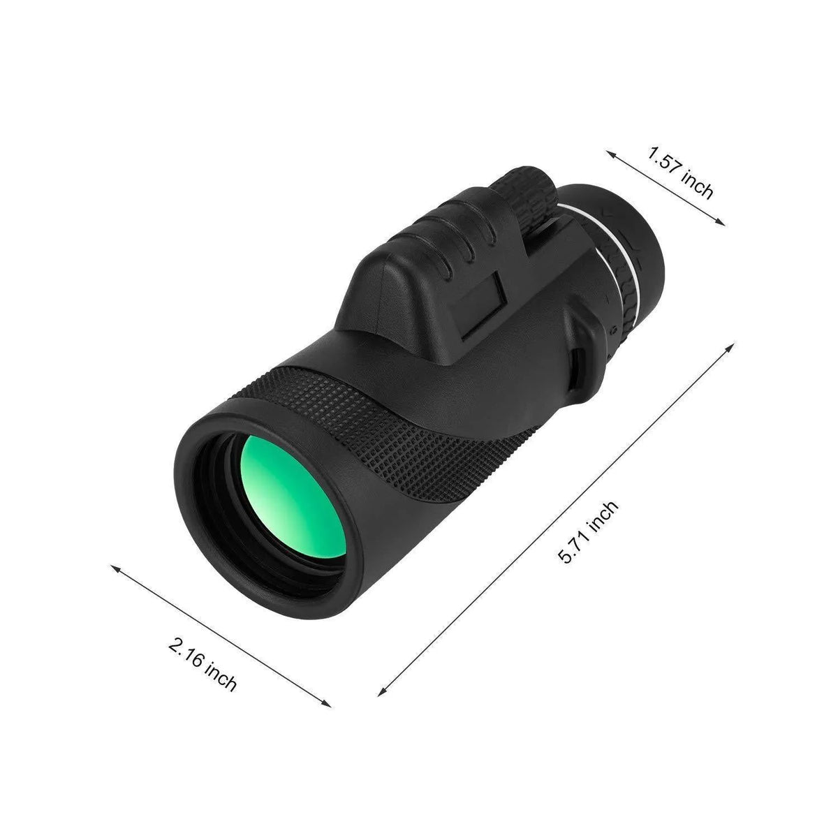 Black 40x60 HD monocular telescope with compact design and waterproof construction
