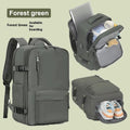 Large capacity waterproof Oxford cloth backpack in solid color with curved shoulder straps for travel and school use