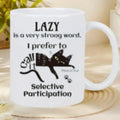 White ceramic 11oz mug with creative design, ready for thermal transfer printing