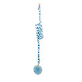 Hanging cat toy with colourful spring bell stick and inflatable ball attached to clear suction cup