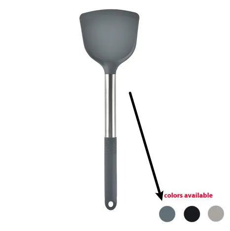 12 piece silicone kitchenware set with rotating storage bucket including ladle spatula and food clip in black