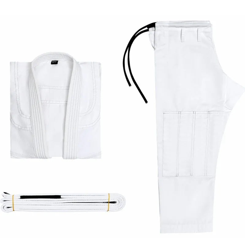 Brazilian Jiu-jitsu training gear set with top and trousers in cotton blend fabric