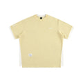 Retro alphabet embroidered waffle-knit T-shirt in loose-fitting casual style