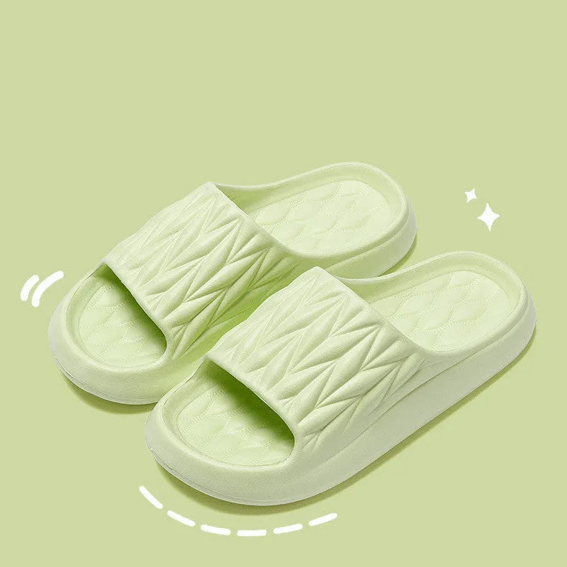 Leaf texture design EVA slippers in multiple colours with non-slip soles