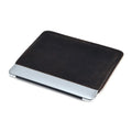 Computer liner bag in crazy horse leather with cowhide construction showing medium brown colour option