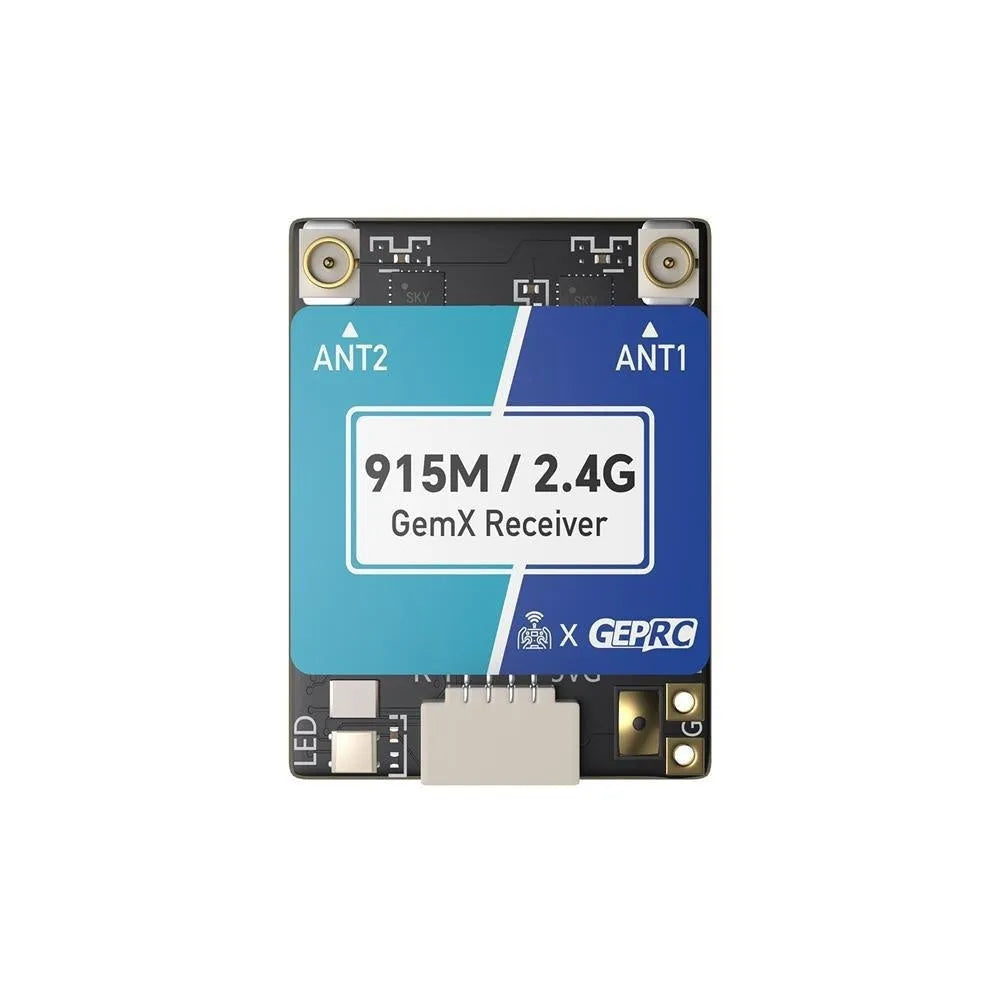 ELRS 915M 2.4G dual-frequency drone receiver kit with T-shaped antennas and wiring