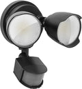 White 120V LED human body induction security flood light with PIR sensor for outdoor wall mounting
