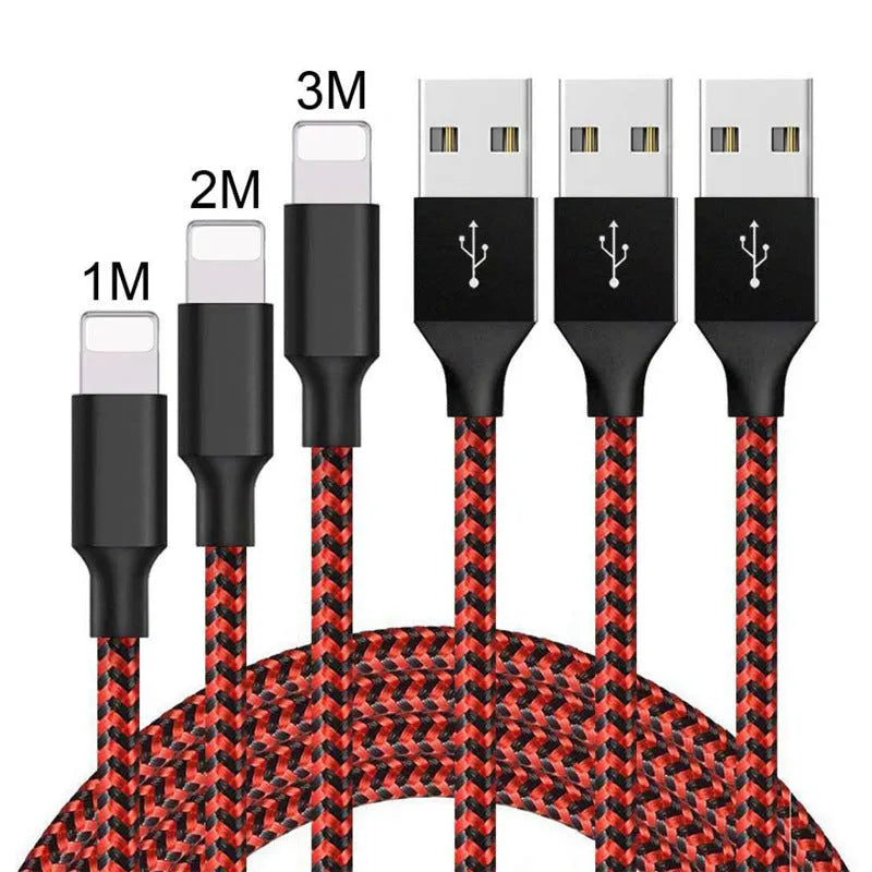 Braided Android fast charging Micro USB cable in black and white, showing length options.