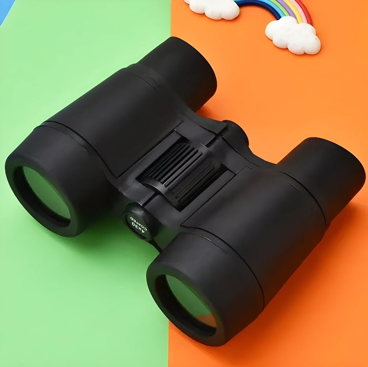 4X30 kids toy telescope HD portable binoculars in black blue green pink red yellow, one size
