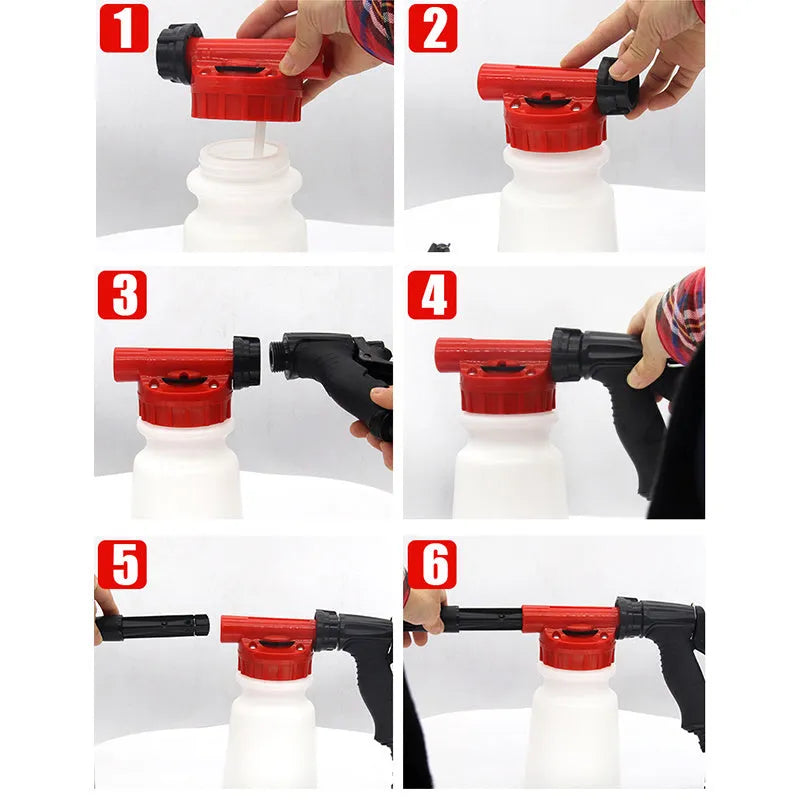 Green foam pot high pressure water gun for garden spraying with ABS plastic and TPR handle