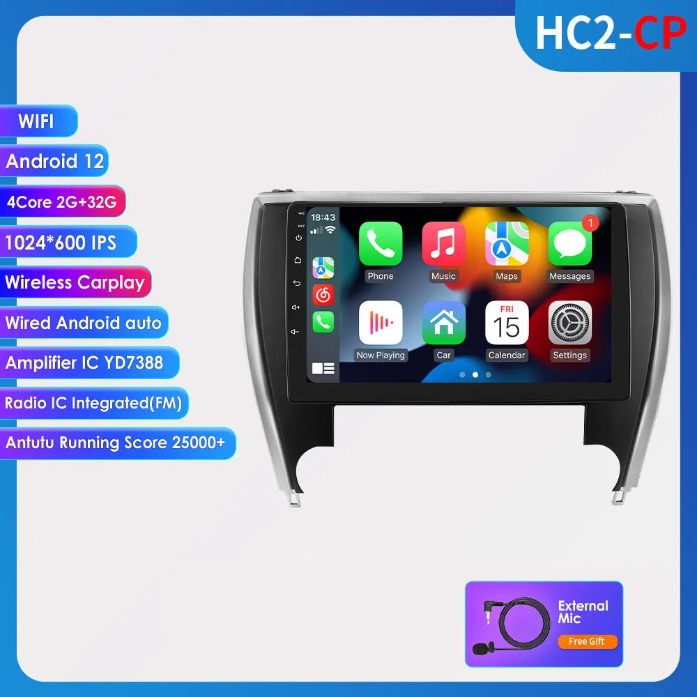 10-inch vehicle-mounted MP5 navigator for Toyota Camry 2015 with metal ABS construction
