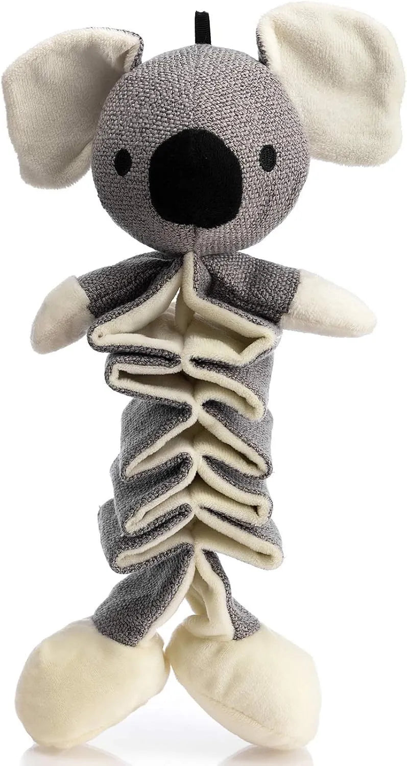 Grey koala plush dog toy measuring 30cm with crinkle paper inside