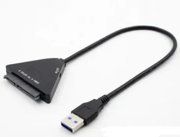 Black USB 3.0 to SATA adapter cable with 7+15 pin connector for 2.5 inch and 3.5 inch hard drives