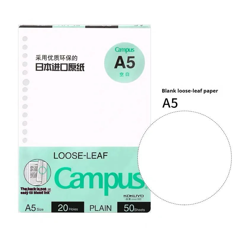Refillable B5 spiral notebook with coloured PP cover and loose-leaf paper