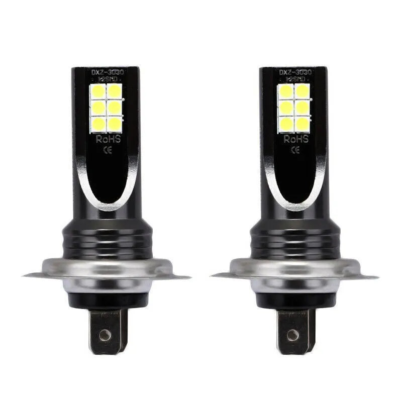 H7 110W LED fog light bulb with 12 SMD chips and aluminium body emitting white light