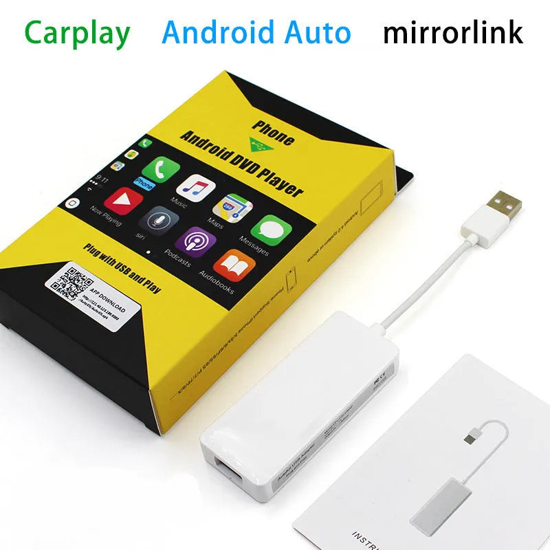 Android Carplay USB adapter module for factory car navigation systems with multiple colour configuration options