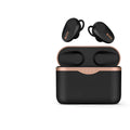 Black wireless bluetooth headset with charging stand featuring ANC and type-C wireless charging capabilities