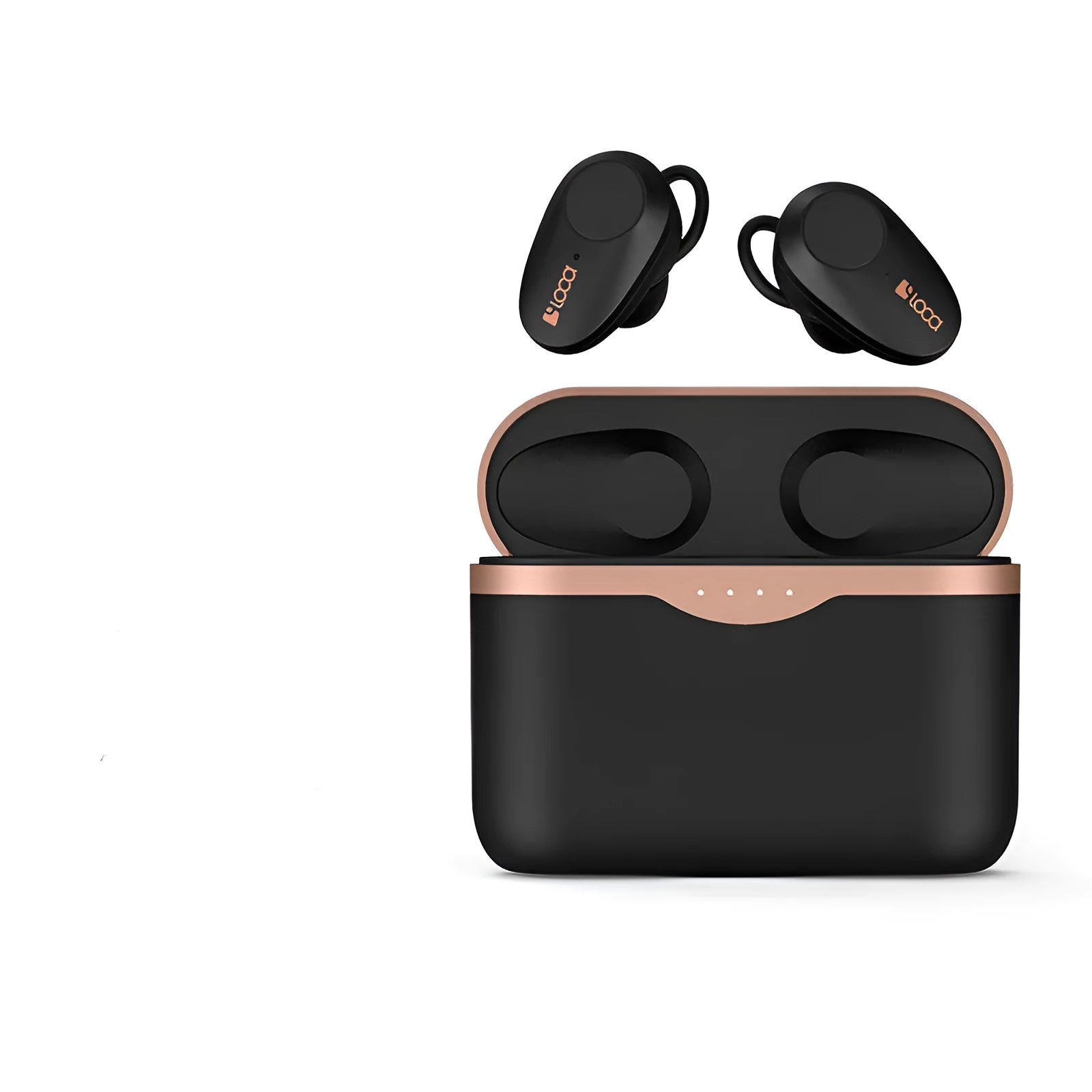 Black wireless bluetooth headset with charging stand featuring ANC and type-C wireless charging capabilities