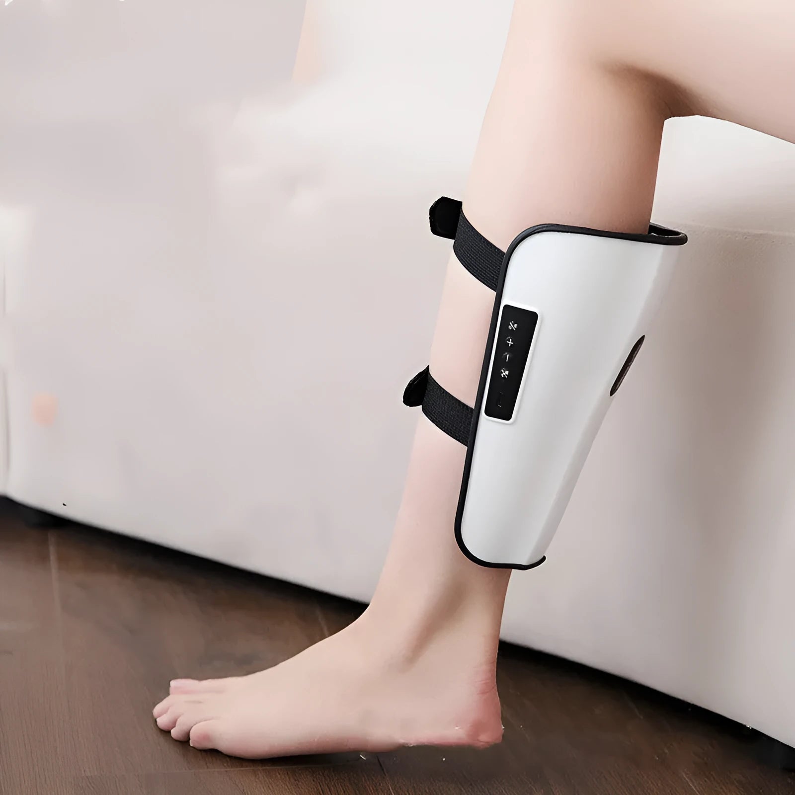 White plastic calf massager with acupoint massage function and Type-C charging port