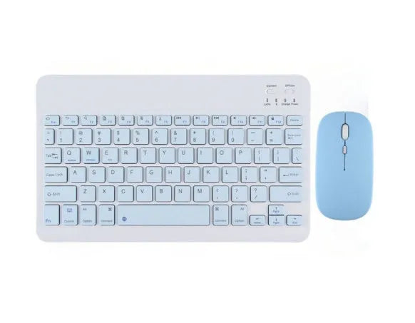 Girls Bluetooth tablet keyboard in multiple colour options including white, green, and pink on a desk