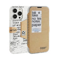 Minimalist flip stand iPhone case in kraft paper textured book case colour with TPU fall protection