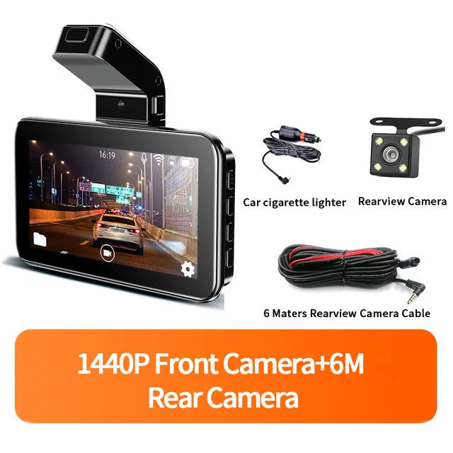 3-inch car DVR with dual lens system for front and rear vehicle recording