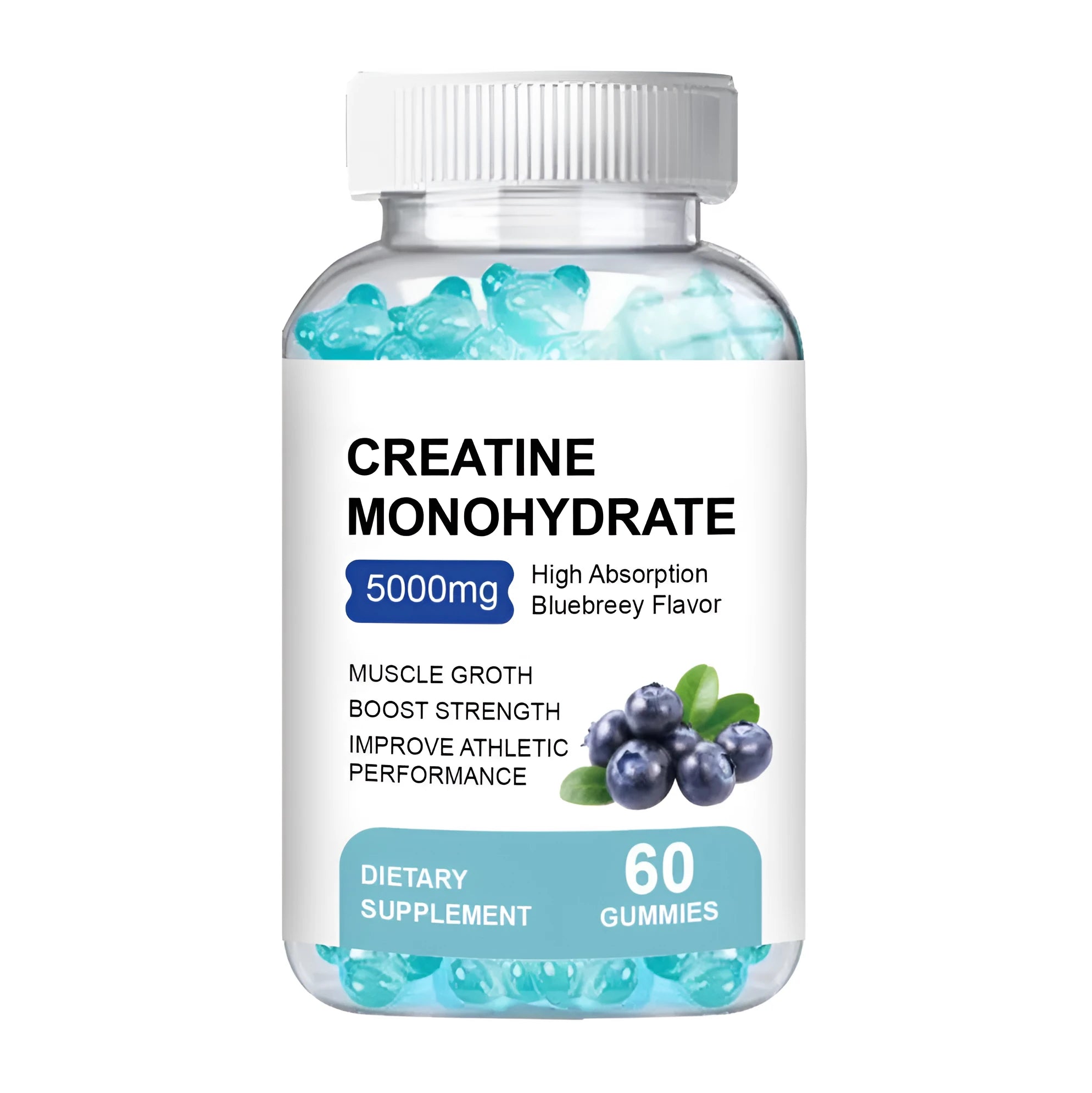 Pack of 60 creatine monohydrate gummies requiring cold storage for sports nutrition