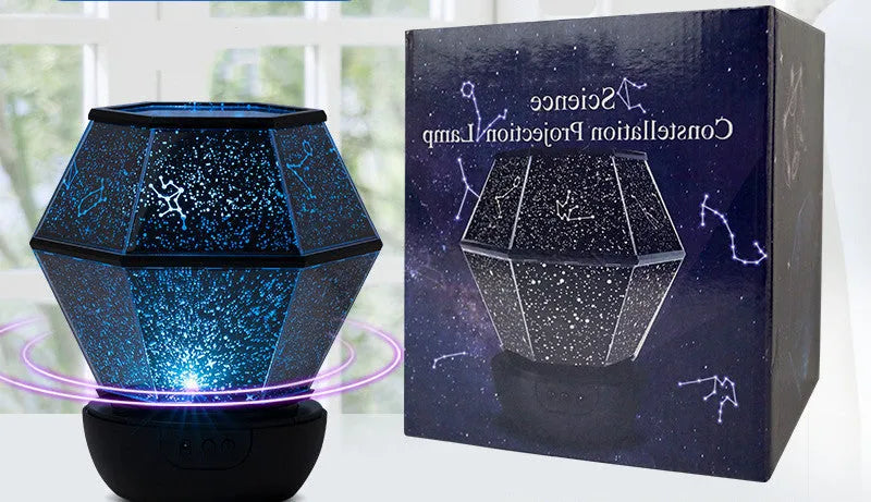 Children's rotating star night light with multi-colour LED lights in rotating and static modes