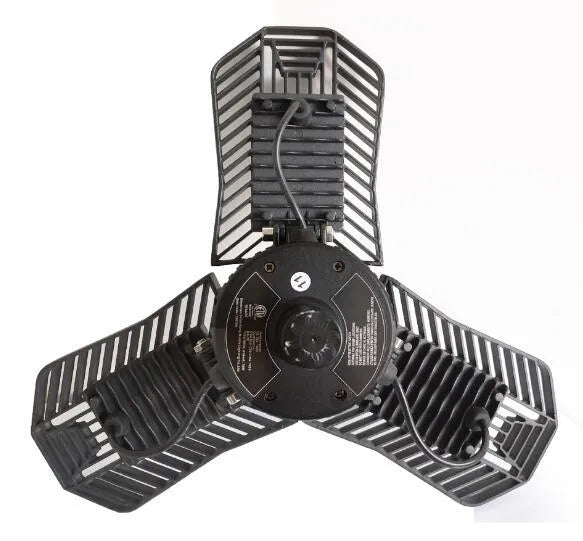 Waterproof industrial foldable garage lamp with die-cast aluminium housing and adjustable design