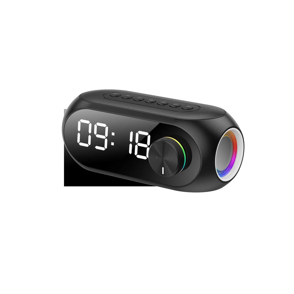 Extra bass portable mini clock household speaker in S8 Black, S8 White, or S8 Blue colour options