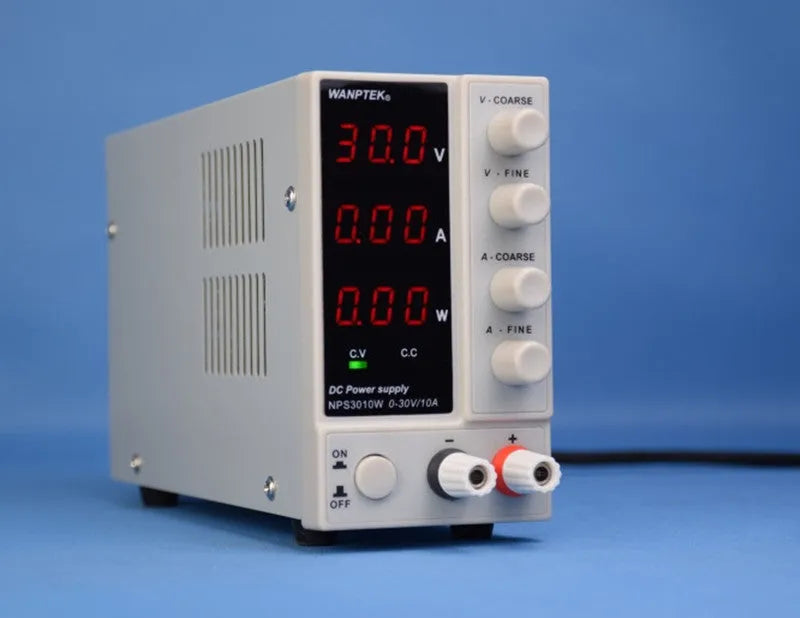 White adjustable DC power supply unit for mobile phone and notebook repair with 0-60V output