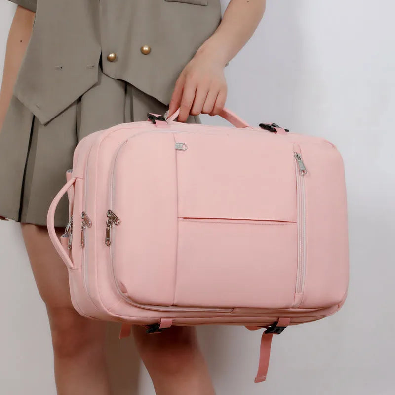 Waterproof oxford cloth business backpack with multiple pockets showing 15.6-inch laptop compartment