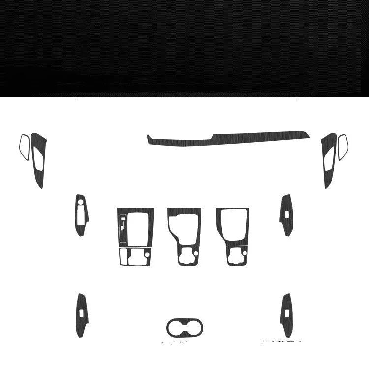 Pre-cut matte black vinyl sticker kit for Audi Volkswagen Seat interior centre console and dashboard