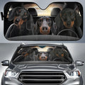Car front gear snow protection cover showing aluminum film foam polyester fabric construction with lanyard installation system